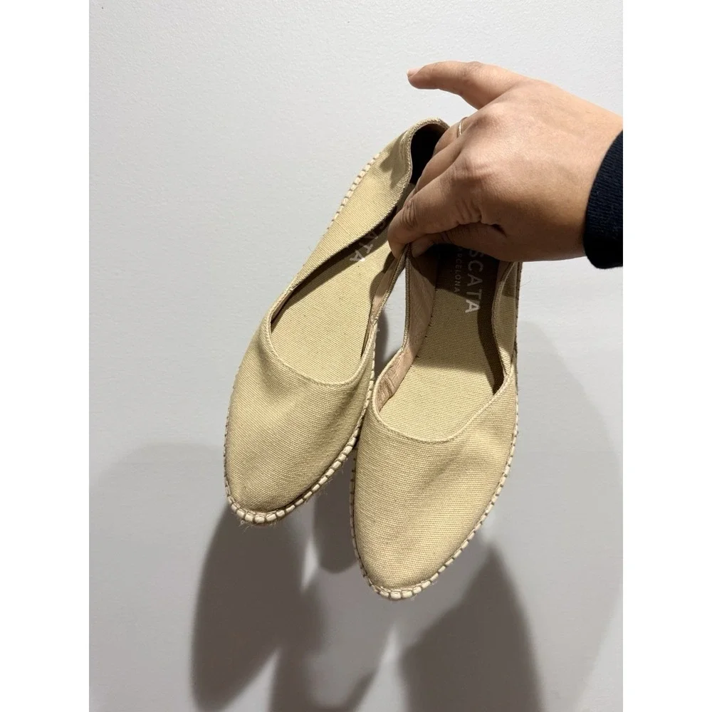 VISCATA‎ Handmade in Spain Rascassa Flat Canvas Espadrilles Nude Beige Y